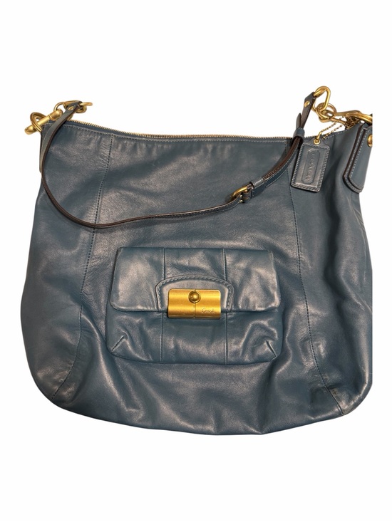 Coach Handbags - Coach Teal Leather Hobo Bag with Gold-Tone Hardware